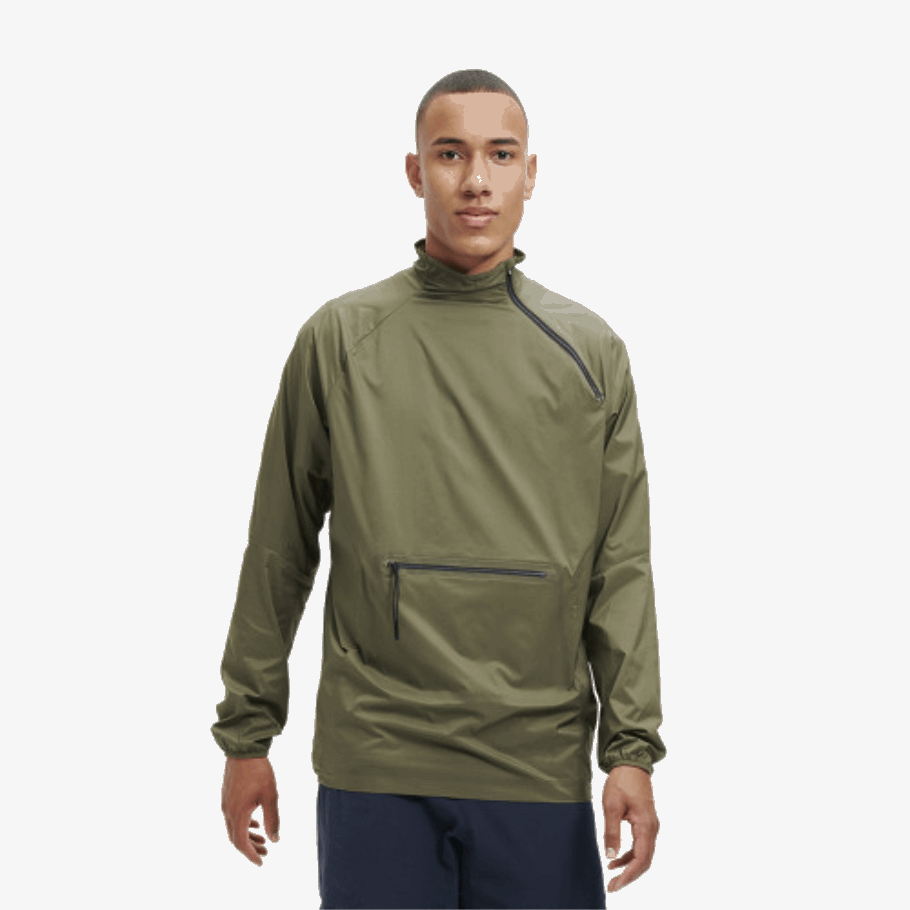 Olive Active Jacket On Running
