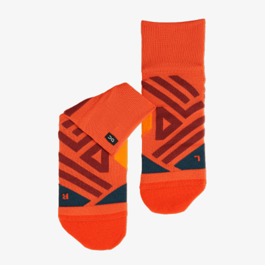 On Running Mid Sock Rust-Navy