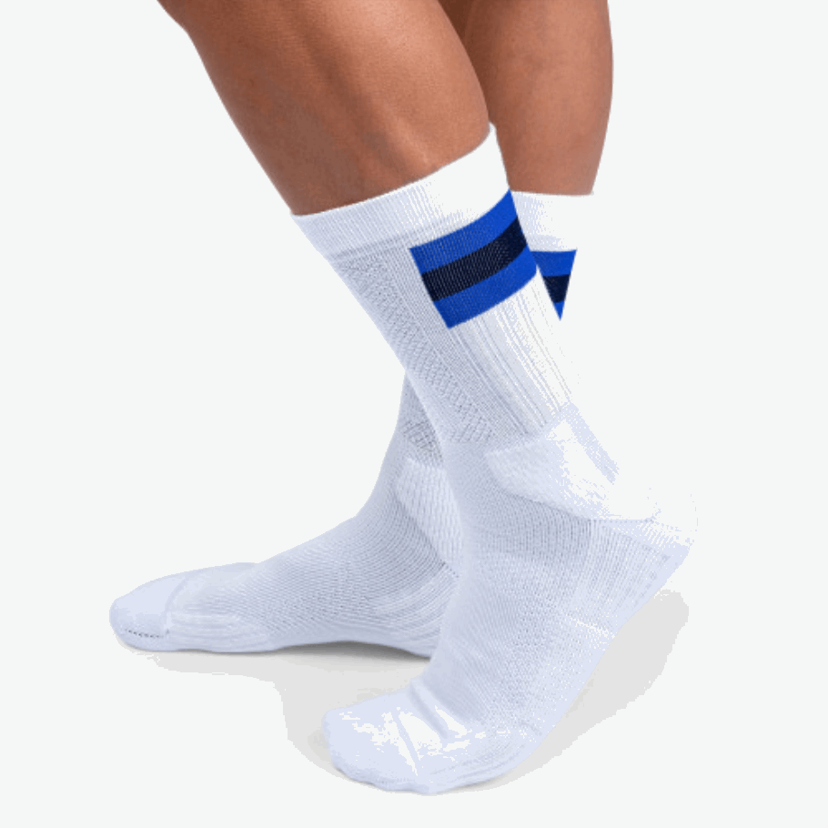 Tennis Sock White-Indigo On Running
